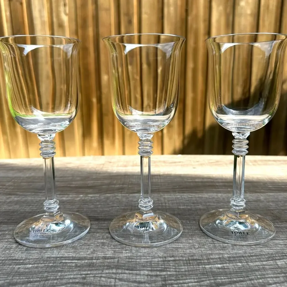Towle TOC71NO Elegant Austrian Crystal Water Goblet -Excellent-Set of 3